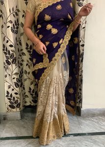 Heavily Embroidered Party Wear Saree