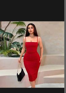Red Bodycon Midi Dress