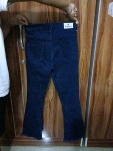 Broad Leg Cut Jeans Navy Blue