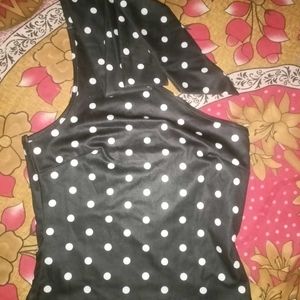 Polka Dot One Shoulder Top