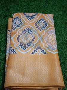 Gold Medallion Print Fabric