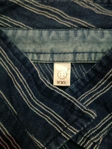 Striped Denim Button-Down Shirt
