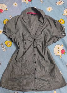 Grey Fitted Y2k Pinteresty Shirt