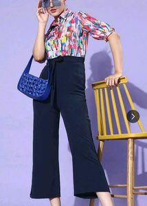Stylish Jumpsuit with Print Top