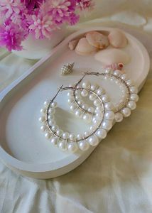 Pearl Hoop Earrings SALE