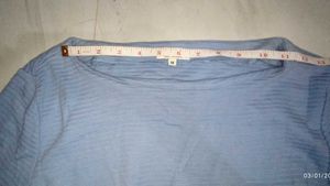 Light Blue Tie-Waist Long Sleeve Top