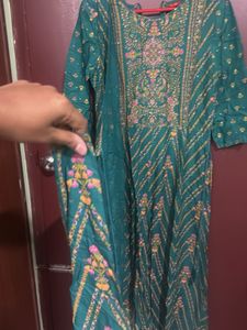 Green Printed Ethnic Jumpsuit