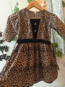 Tiger Print Frock 4to6 Age