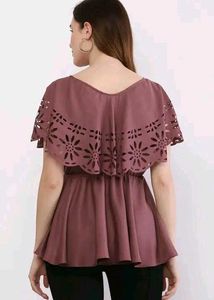Cut Work Fashionable Trendy Falared Top