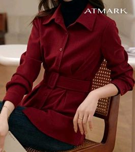 Long Sleeves Belted Corduroy Shirt