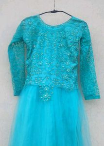 Elegant Aqua Blue frock