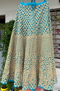 sky blue heavy lehenga