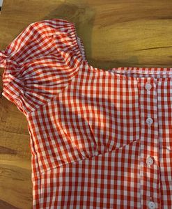Red Gingham Crop Top