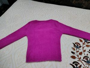 Purple Fuzzy Knit Top