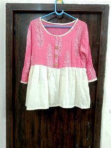 Pink Embroidered Top