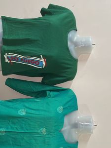 Green Top & Embroidered Kurti