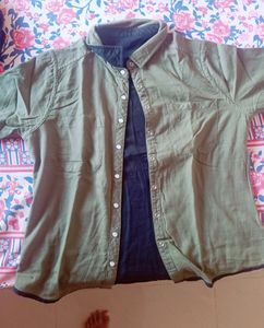 Olive Green And Black Shirt