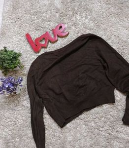 Brown Button-Down Cardigan