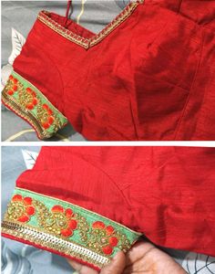 Designer Orange &amp; Red Saree With Blause❤️🧡
