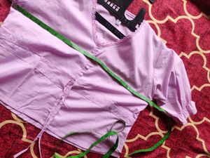 Lilac V-Neck Blouse