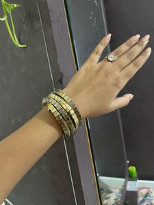 Chunky Bracelet-gold+silver : adjustable Size