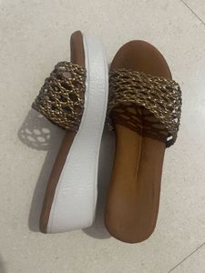 Brown Crochet Heel/wedge