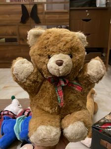 Vintage Brown Teddy Bear with Bow
