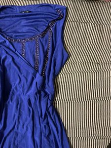 Elegant Blue Embellished Dress