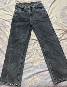 charcoal Wide Leg Jeans