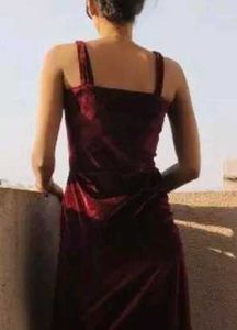 Elegant Burgundy Velvet Dress