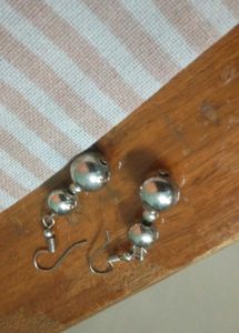 Silver Ball Drop Earrings