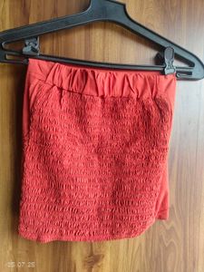 Coral Cropped Jacket With Bandeau Crop Top