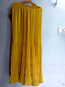 Yellow Embroidered Dress Set Duppta Jewelry Free