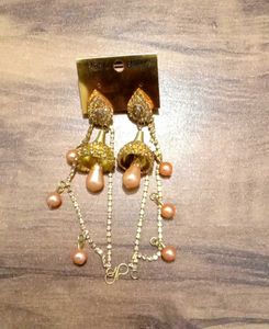 Gold Tone Jhumka Earrings