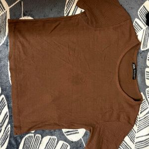 ZARA Coffee Brown Candy Top