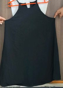 Black Haulter Neck A Line Dress