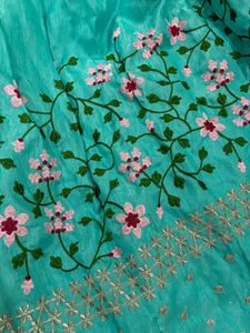 Elegant Blue Floral Lehenga