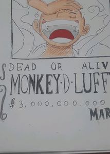 Luffy Gear 5 Wanted Poster Drawing