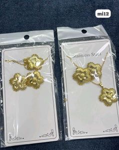 TRENDY ANTITARNISH SS CHAIN PENDANT SET ANY 1@399