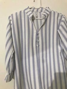 Striped Button-Down Top