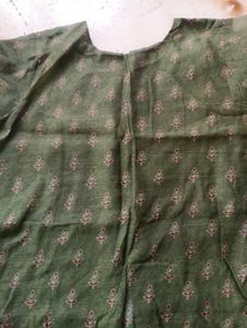 Olive Green Printed Kurti