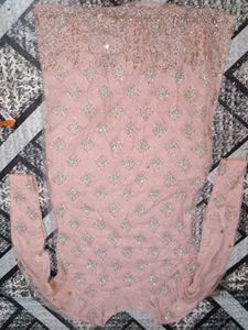 Light pink full suit with dupatta
