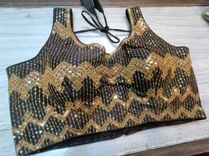 Black &amp; Gold Sequin Blouse
