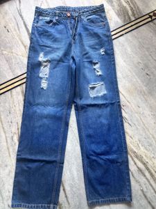Ripped Wide Leg Jeans