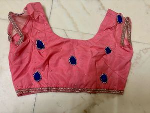 Pink Embroidered Saree