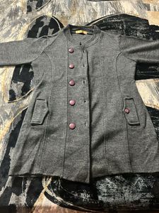 Stylish Gray Button-Down Coat