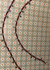 Leaf Ankle Bracelets - Red Beaded