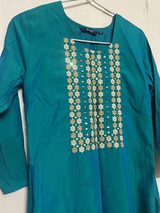 Elegant Teal Embellished Kurta for Sale 💥