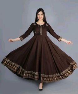 Elegant Brown Embroidered Kurta