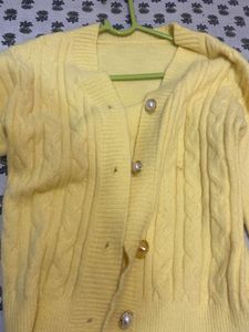 Yellow Knit Cardigan